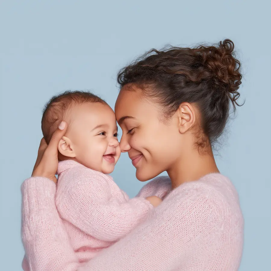 Mother holding baby